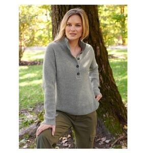 White + Warren Button Down Collar Sweater